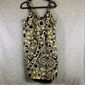 ROBBIE BEE Bohemian A-line Knee Length Sleeveless Cream Dress Medium (8-10) #627